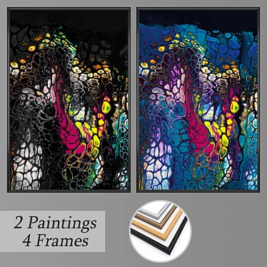 Exquisite Wall Art Set with Versatile Frames 3D model image 1 