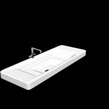 Sleek Oval Bathroom Sink 3D model image 1 