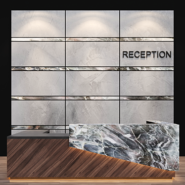 Sleek Reception Desk 3D model image 1 