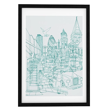 London Cityscape Canvas Print 3D model image 1 