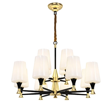 European Style Designer Glass Chandelier 3D model image 1 