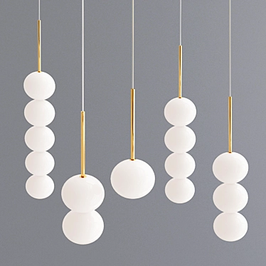 Modern Silver Glass Pendant Lamps by Terzani 3D model image 1 