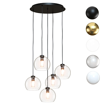 Modern Black Arren Pendant Light 3D model image 1 