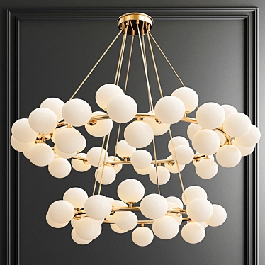 Satin Gold Double Bubble Chandelier 3D model image 1 