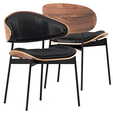 Sleek LUZ Leather Chair 3D model image 1 