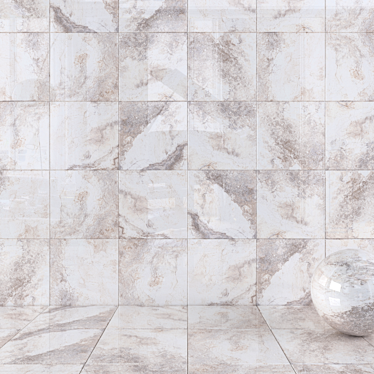 Bizantino Ivory Wall Tiles Set - High-Quality Multi-Texture Collection 3D model image 1 