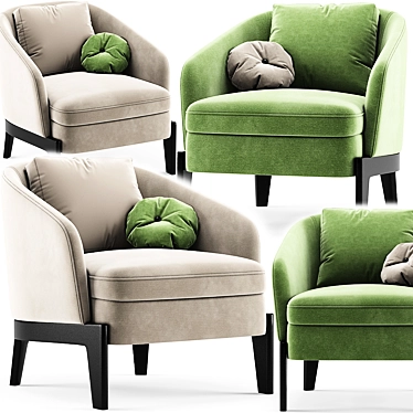 Luxury Comfort: Molteni & C Chelsea Armchair 3D model image 1 