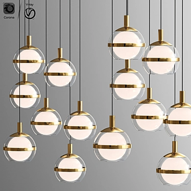 Elegant LED Pendant Lights 3D model image 1 