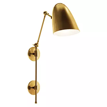 Adjustable Gold Wall Lamp: Ace Sconce 3D model image 1 