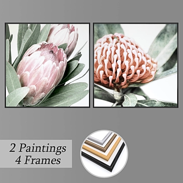 Artistic Wall Painting Set 3D model image 1 