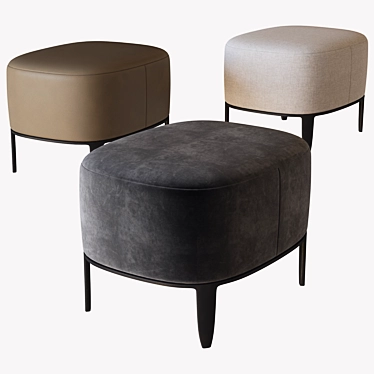 Poliform Gentleman Pouf: Stylish Seating Solution 3D model image 1 