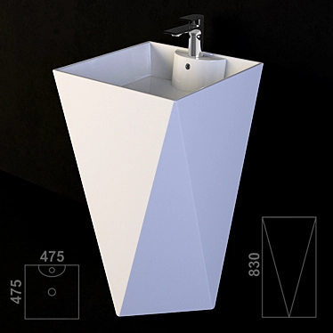 Stylish Melana Washbasin: MLN-B156 3D model image 1 