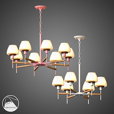 Macaron C Chandelier: Elegant Lighting Solution 3D model image 1 