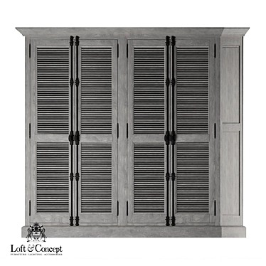 Restoration Hardware Shutter Wardrobe 3D model image 1 