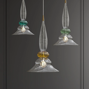 Reflex Palazzo Pendant Light 3D model image 1 