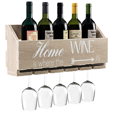 Gallatin Engraved Wine Wall Rack 3D model image 1 