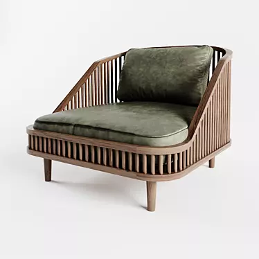 Scandinavian Fusion Lounge Chair 3D model image 1 