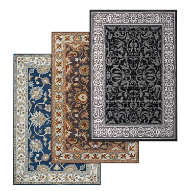 Premium Rug Set: Versatile Textured Carpets 3D model image 1 