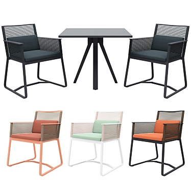 Sleek Kettal Landscape Chair & Stylish Vieques Table 3D model image 1 