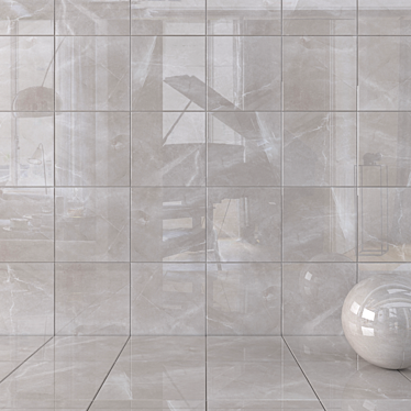Classic Pulpis Gray Wall Tiles - Timeless Elegance 3D model image 1 