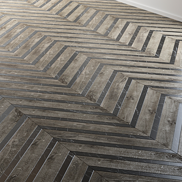 Black Marble Wood Tile 3D model image 1 