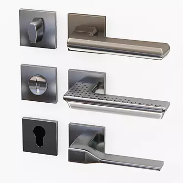 Armadillo Urban Collection: Matrix, Grand & Groove Door Handles 3D model image 1 