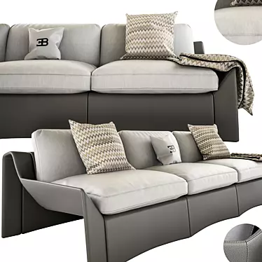 Luxury BUGATTI Chiron Sofa: Exquisite Design for Unparalleled Comfort 3D model image 1 