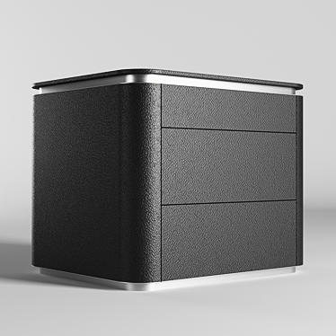 Sleek Leather Side Table 3D model image 1 