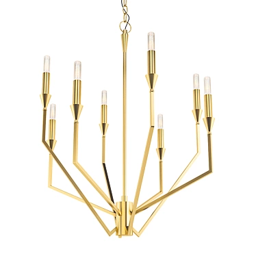 Vintage Brass Archie Chandelier 3D model image 1 