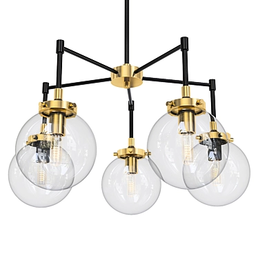 Vintage-inspired Chandelier, Haskins 5-Light 3D model image 1 