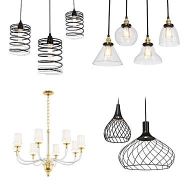 Modern Pendant Lighting Collection 3D model image 1 