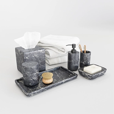 Pottery Barn - Black Marble Bath Accessories