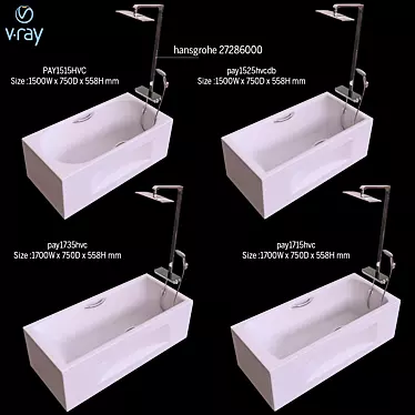 TOTO Bathtub - Luxurious Acrylic Baths 3D model image 1 