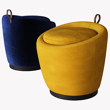 Luxury Liz Velvet Pouf | Domkapa 3D model image 1 