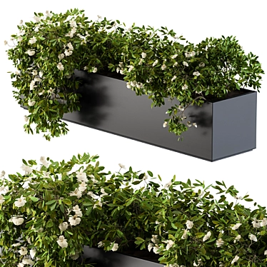 Sleek White Flower Planter 3D model image 1 