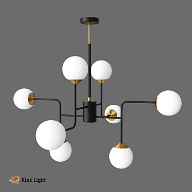 Scandinavian Style Black Chandelier 3D model image 1 