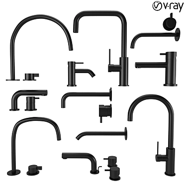 Elegant Bathroom Faucet Collection 3D model image 1 