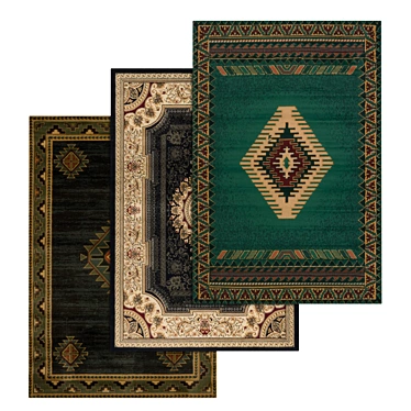High-Quality Set of 3 Carpets 3D model image 1 
