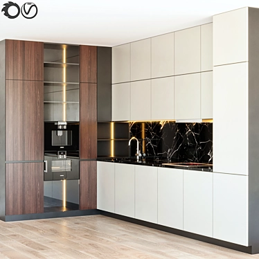 Modern Kitchen: Spacious, Stylish, and Functional 3D model image 1 