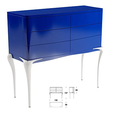 Title: Sleek Contour Drawers 3D model image 1 