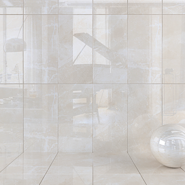 Elegant Ivory Wall Tiles 3D model image 1 