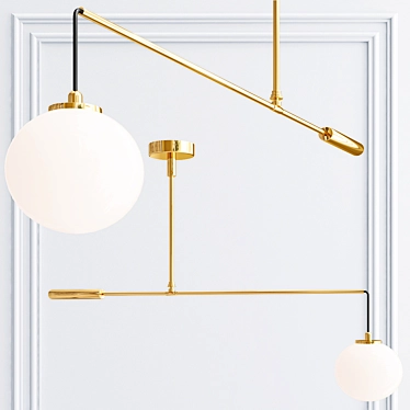 Sleek Brass Pendant Lamp 3D model image 1 