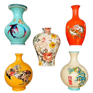 Chinese Style Vase: Authentic Design 3D model image 1 