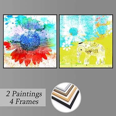 Elegant Wall Art Set: No 863 3D model image 1 