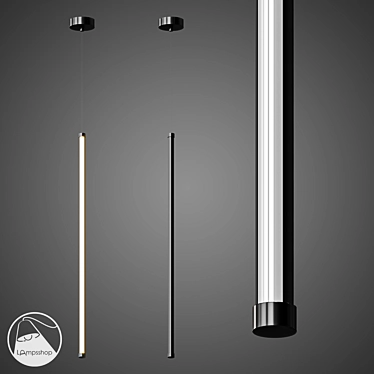 Sleek LED Black Lamp Sticks 3D model image 1 