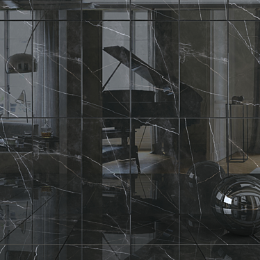 Quasar Black Wall Tiles: Stylish & Versatile 3D model image 1 