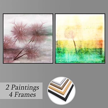 Modern Art Set: Wall Paintings 3D model image 1 