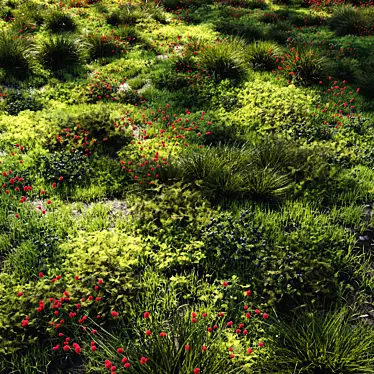 Lush Green Grass Set 3D model image 1 