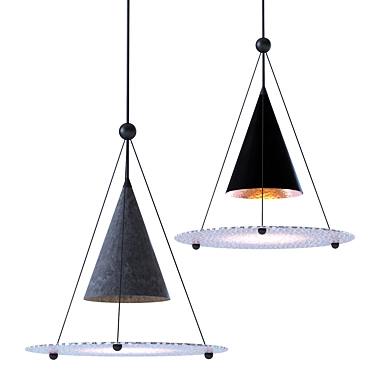 Tri Cone Pendant: Modern Geometric Lighting 3D model image 1 