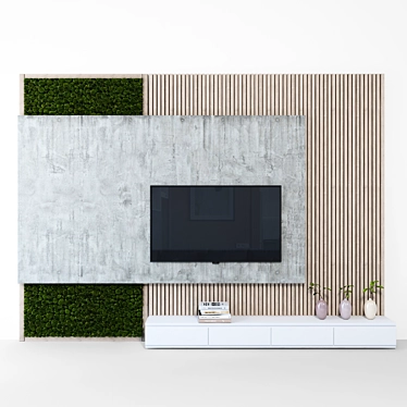 Sleek TV Wall Set for Modern Homes 3D model image 1 